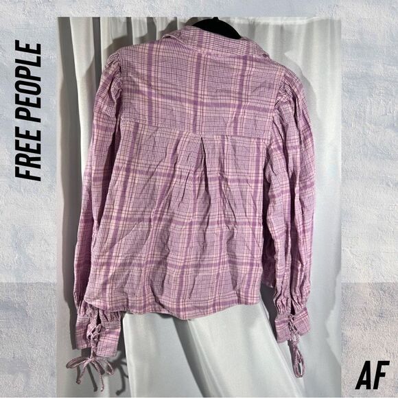 WE THE FREE PLAID TOP IN COTTON CANDY NWT SMALL - Picture 3 of 5
